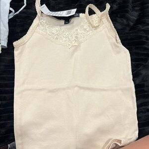 Brandy Melville Cream Lace Tank Top